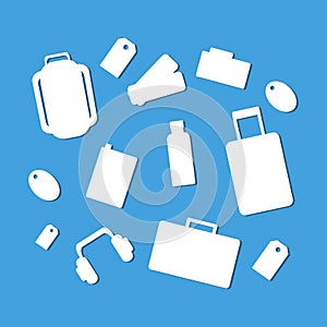 set of catchy labels and icons on travel theme  can be used as an icons or stickers for products design on web